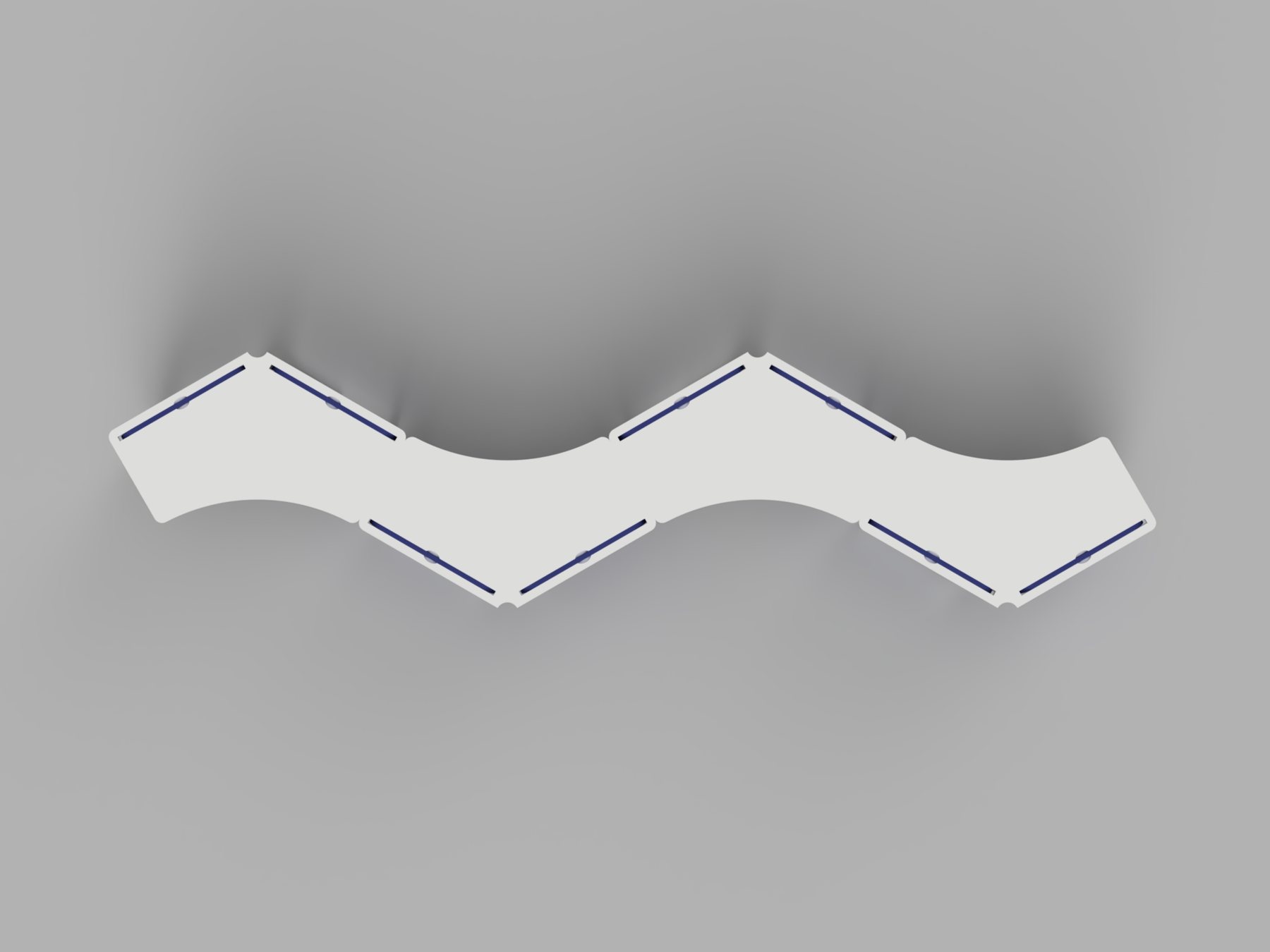 A serpentine run of Confluence modules seen from above
